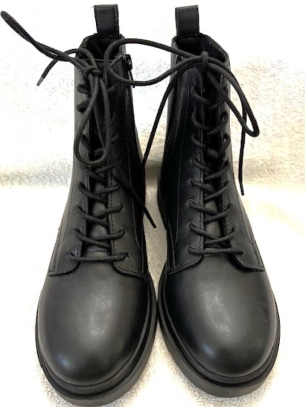 Madden Girl black lace-up and zip closure 'combat' boots NWOT Size 8